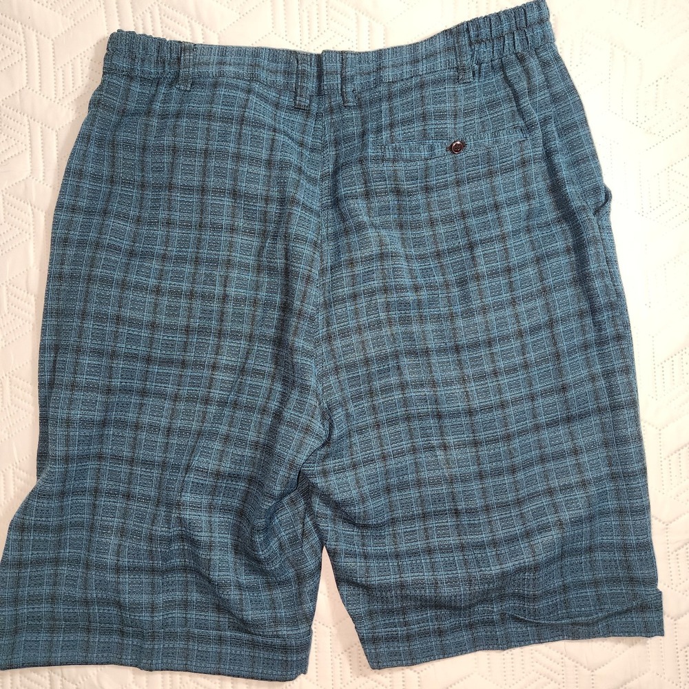 Vintage 80s Wear The Right Thing Men Shorts By Henri Valdise Blue zip Pleated M - Picture 6 of 13
